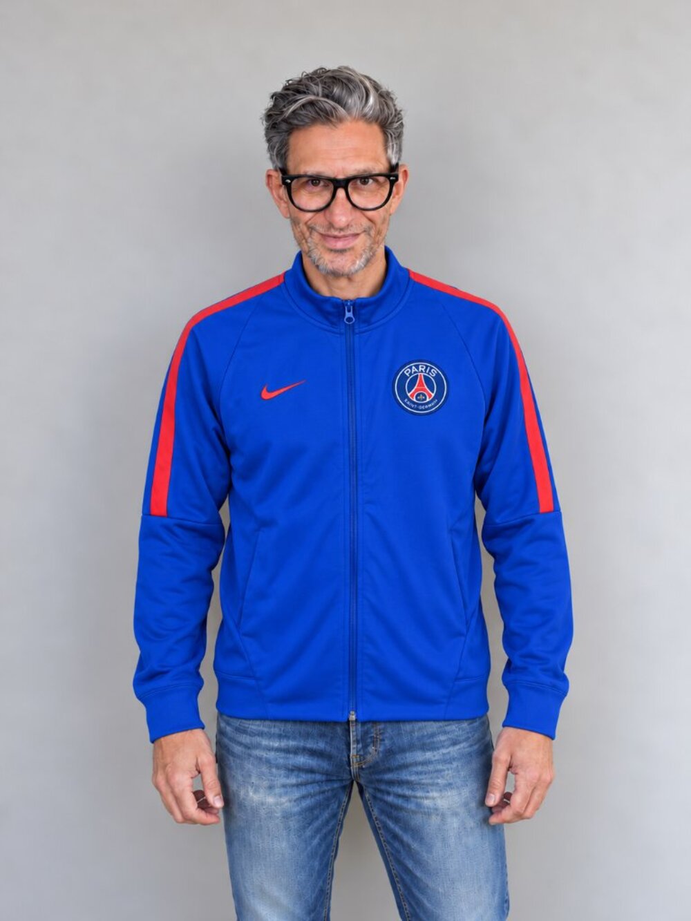 Nike Paris Saint-Germain (PSG) Full-Zip Track Jacket Blue/Red - Men's Size Small